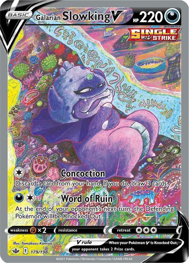 Pokemon Galarian Slowking V 179/198 Chilling Reign