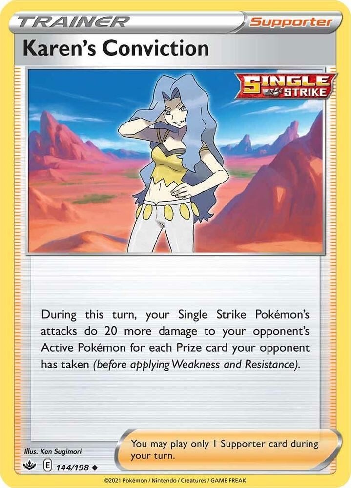 Pokemon Karen's Conviction 144/198 Chilling Reign