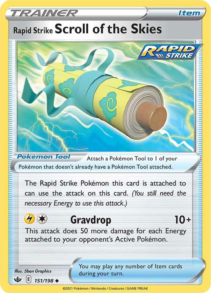Pokemon Rapid Strike Scroll of the Skies 151/198 Chilling Reign