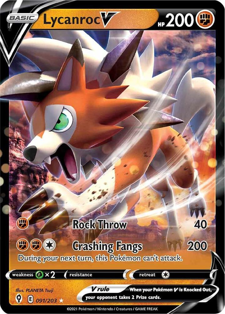 Pokemon Lycanroc V 91/203 Evolving Skies