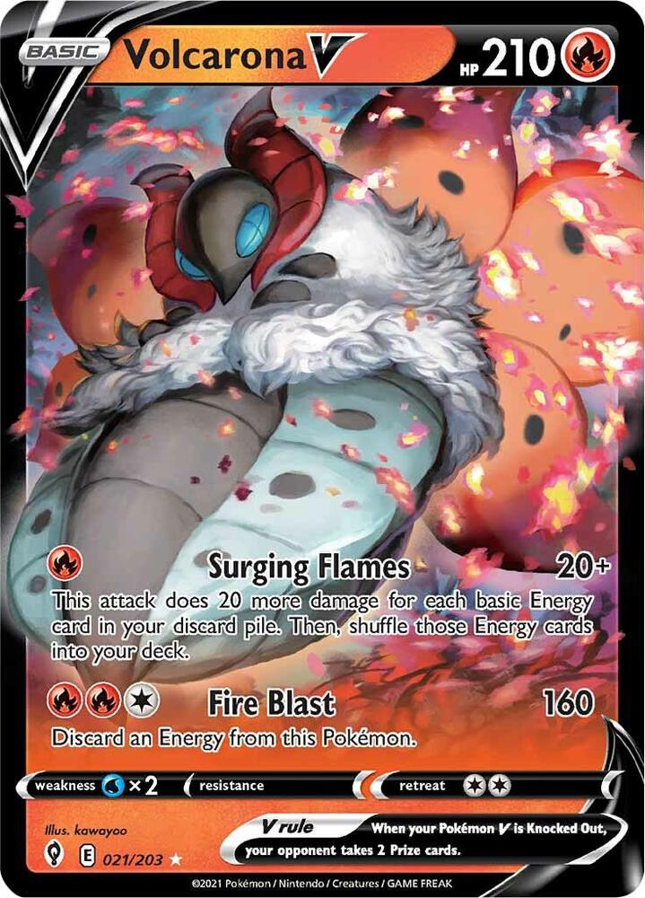 Pokemon Volcarona V 21/203 Evolving Skies