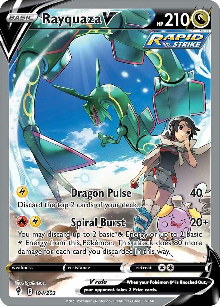 Pokemon Rayquaza V 194/203 Evolving Skies