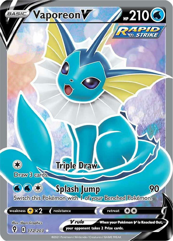 Pokemon Vaporeon V 172/203 Evolving Skies