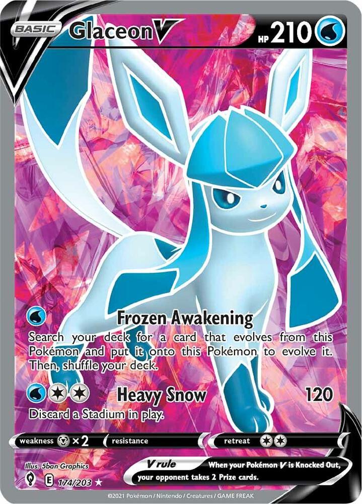 Pokemon Glaceon V 174/203 Evolving Skies
