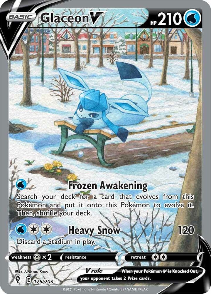 Pokemon Glaceon V 175/203 Evolving Skies