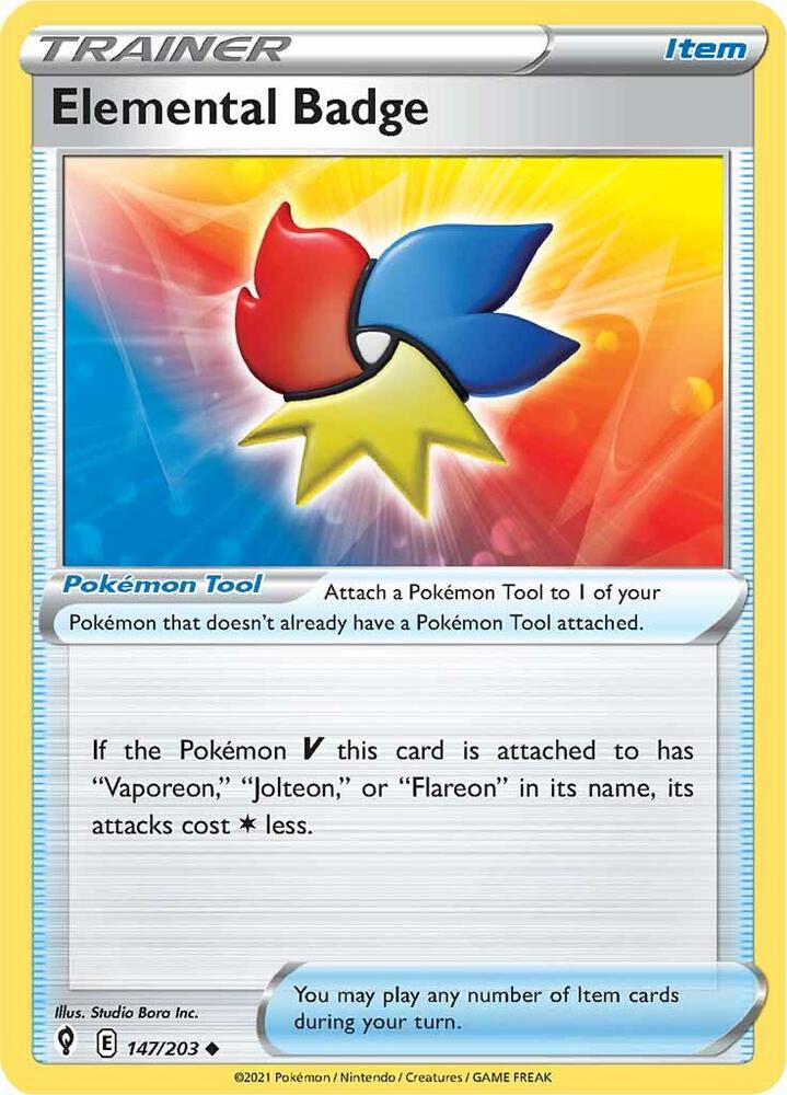 Pokemon Elemental Badge 147/203 Evolving Skies