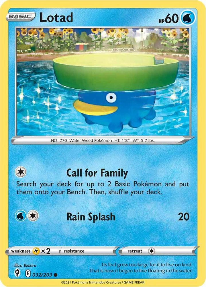 Pokemon Lotad 32/203 Evolving Skies