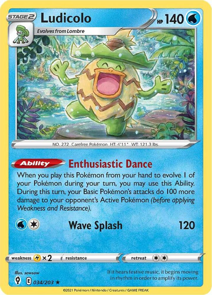 Pokemon Ludicolo 34/203 Evolving Skies