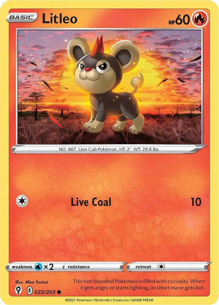 Pokemon Litleo 22/203 Evolving Skies