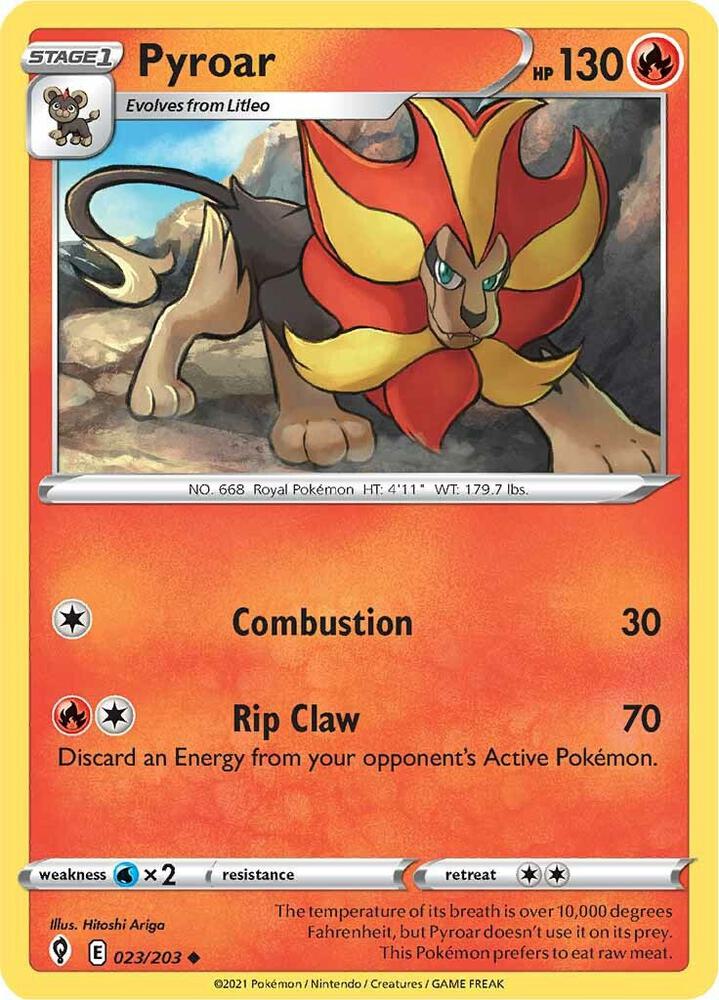Pokemon Pyroar 23/203 Evolving Skies