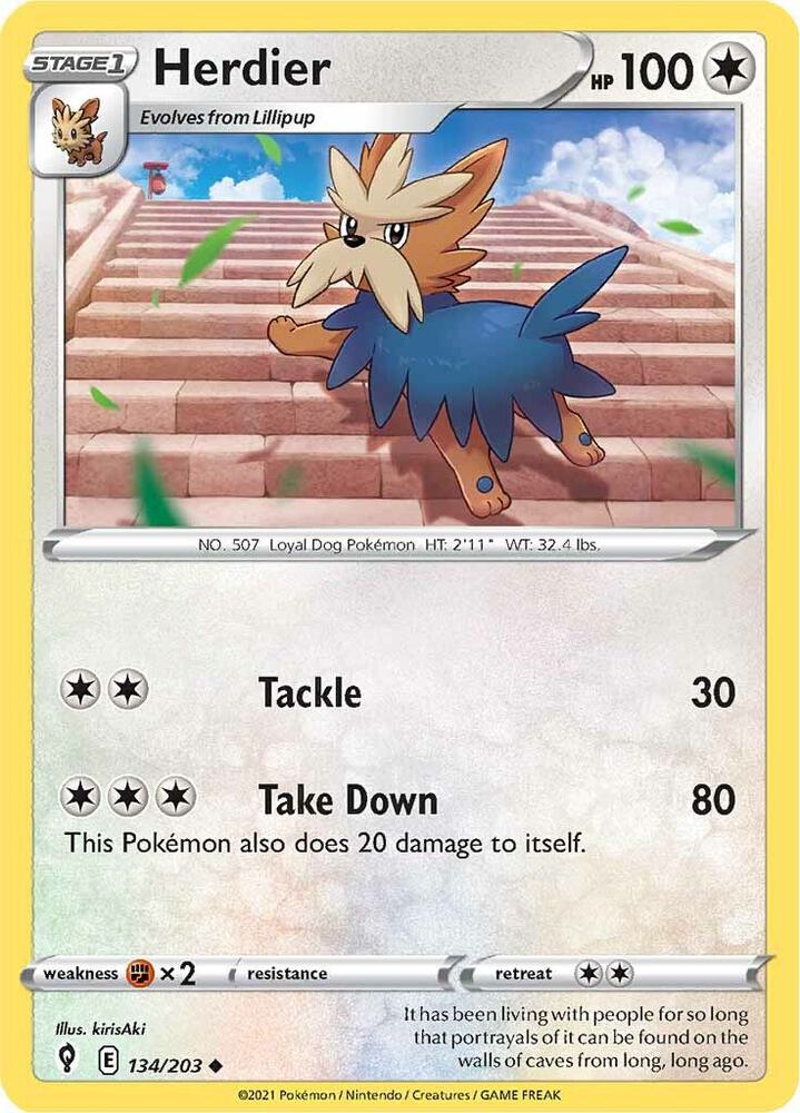 Pokemon Herdier 134/203 Evolving Skies