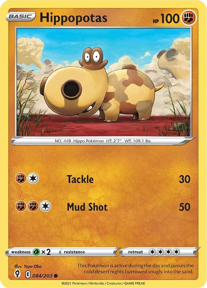 Pokemon Hippopotas 84/203 Evolving Skies