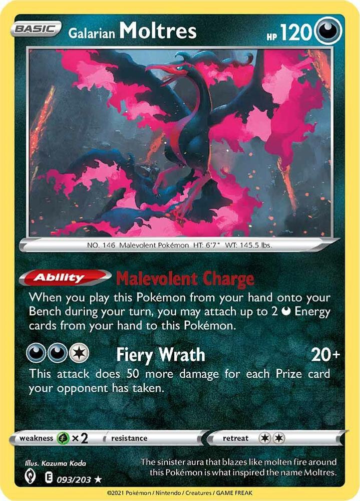 Pokemon Galarian Moltres 93/203 Evolving Skies