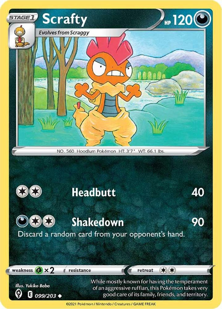 Pokemon Scrafty 99/203 Evolving Skies