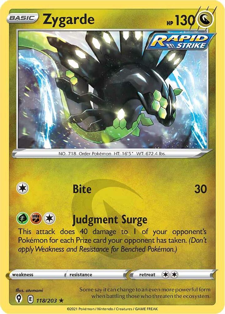 Pokemon Zygarde 118/203 Evolving Skies