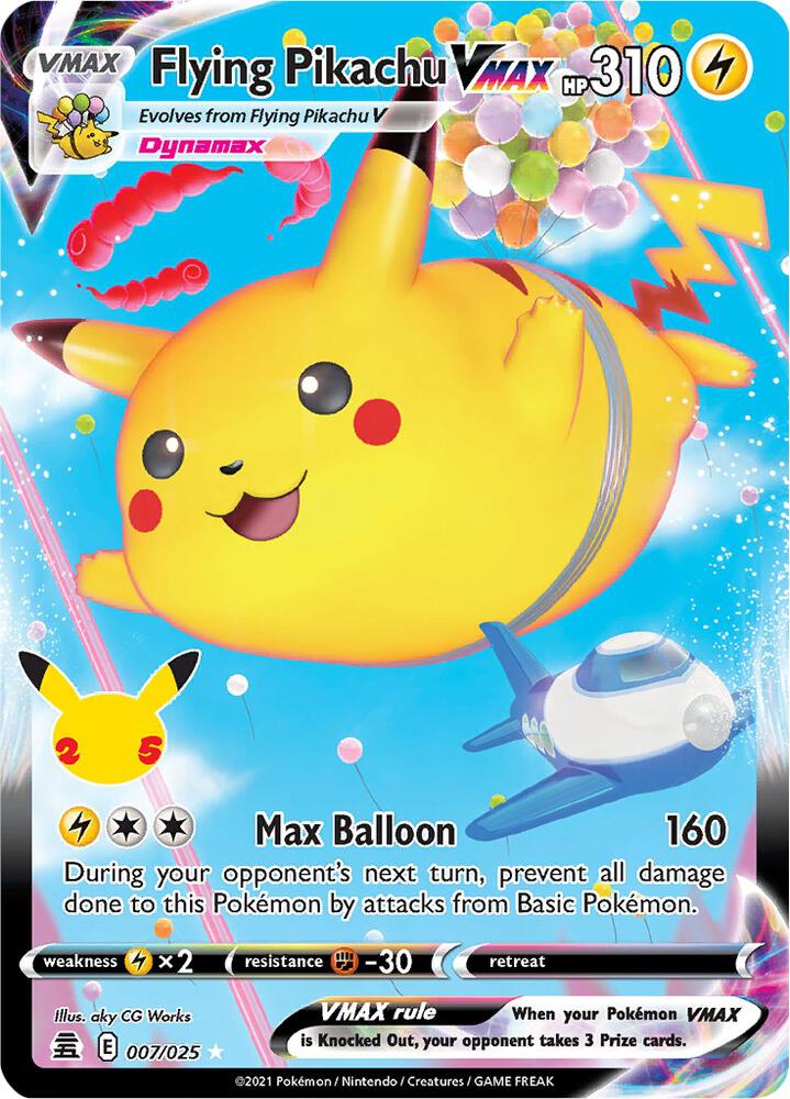 Pokemon Flying Pikachu VMAX 7/25 Celebrations