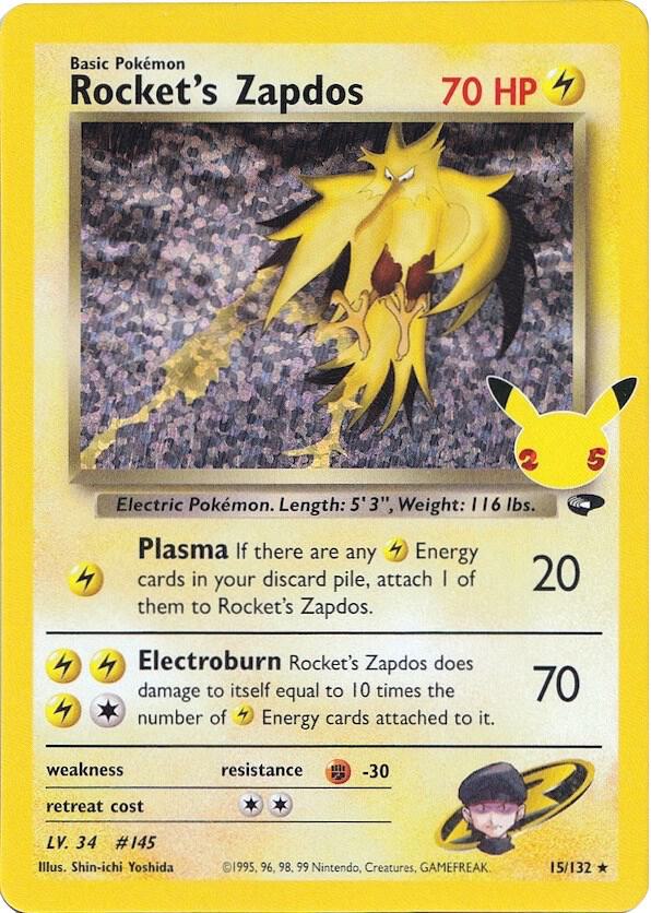 Pokemon Rocket's Zapdos 15/132 Celebrations