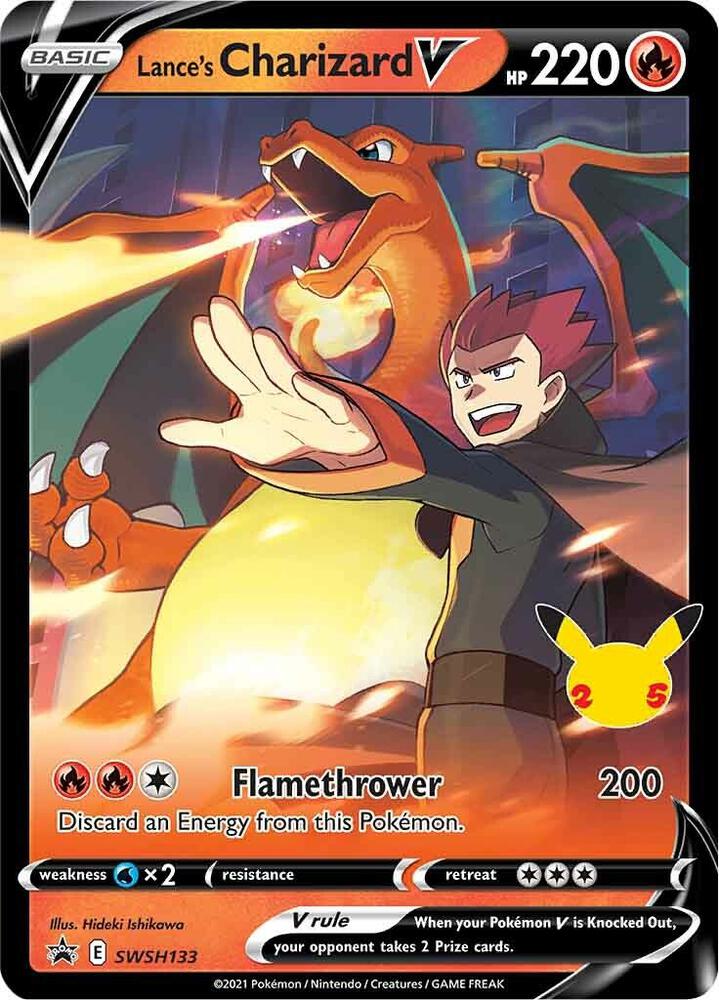 Pokemon Lance's Charizard V SWSH133 SWSH Black Star Promos