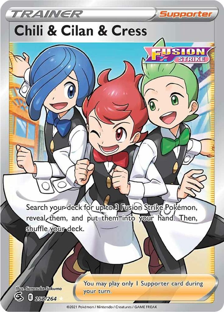 Pokemon Chili & Cilan & Cress 258/264 Fusion Strike