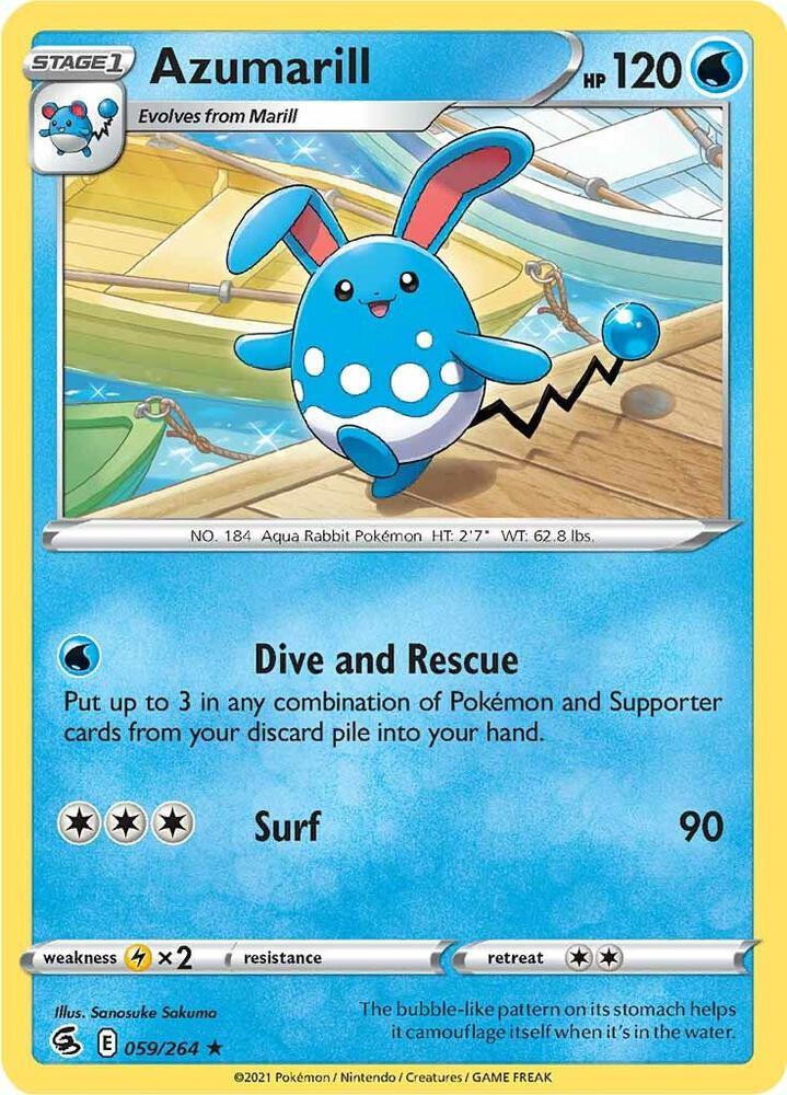 Pokemon Azumarill 59/264 Fusion Strike