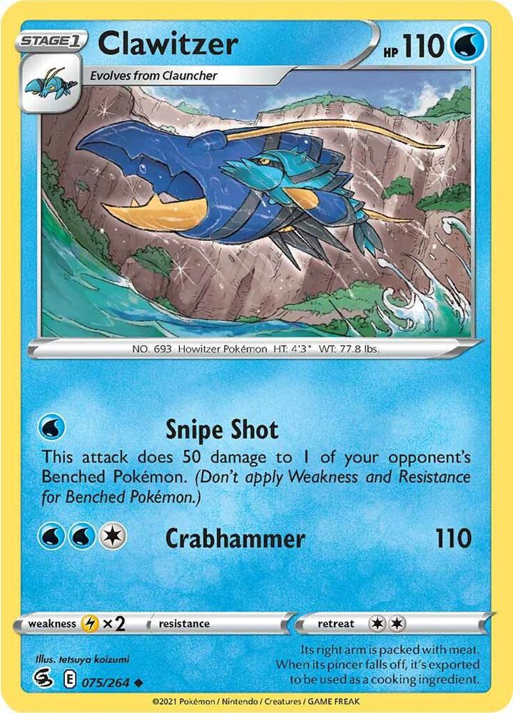 Pokemon Clawitzer 75/264 Fusion Strike
