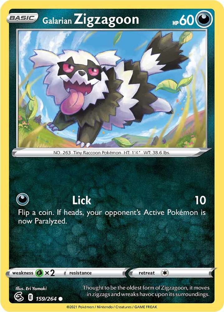 Pokemon Galarian Zigzagoon 159/264 Fusion Strike