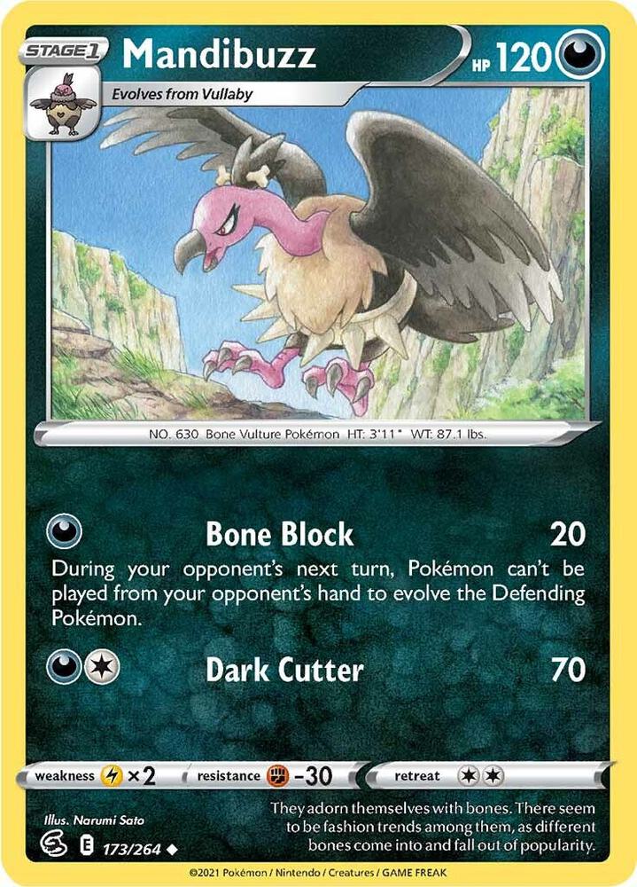Pokemon Mandibuzz 173/264 Fusion Strike