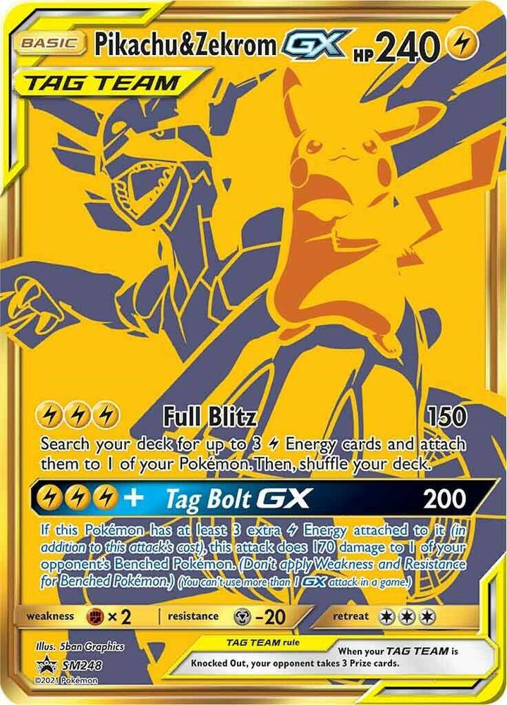 Pokemon Pikachu & Zekrom GX SM248 SM Black Star Promo