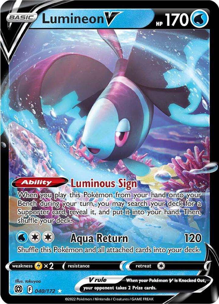 Pokemon Lumineon V 40/172 Brilliant Stars