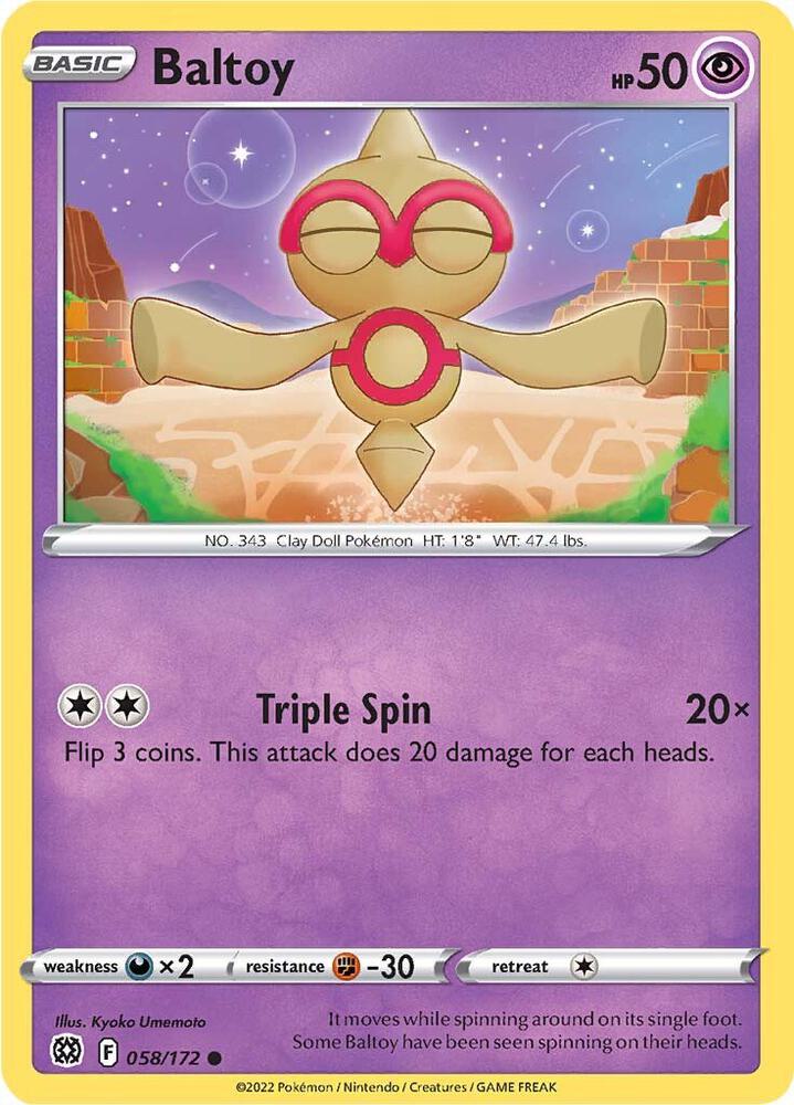Pokemon Baltoy 58/172 Brilliant Stars