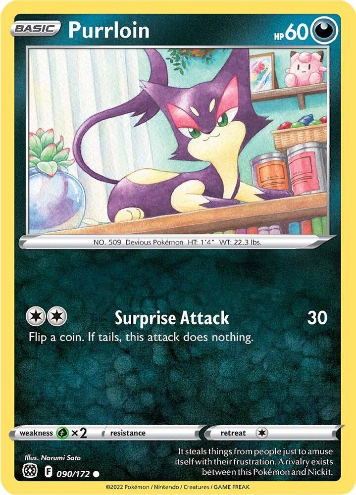 Pokemon Purrloin 90/172 Brilliant Stars