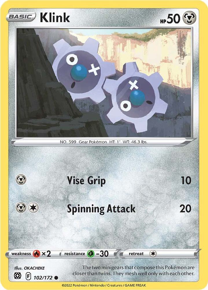 Pokemon Klink 102/172 Brilliant Stars