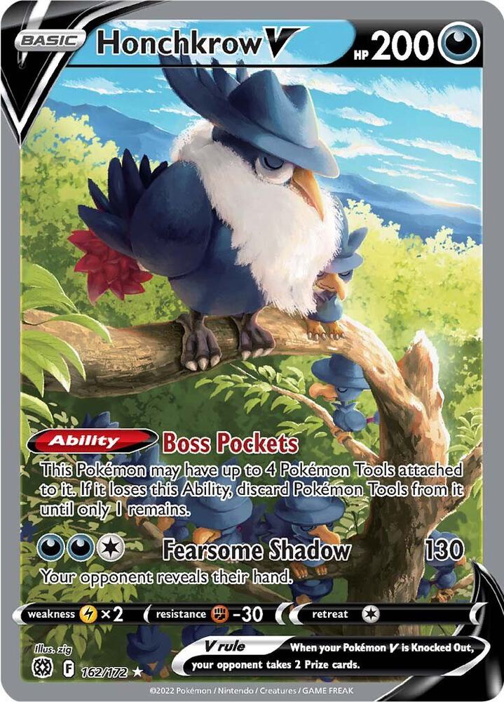 Pokemon Honchkrow V 162/172 Brilliant Stars