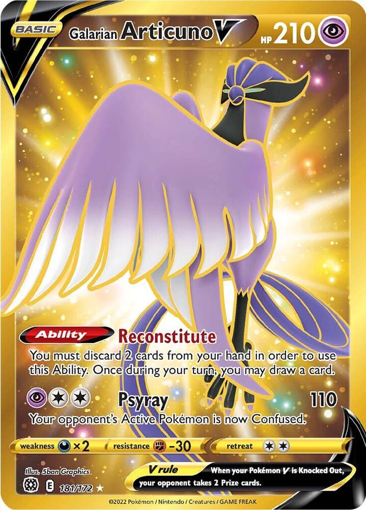 Pokemon Galarian Articuno V 181/172 Brilliant Stars