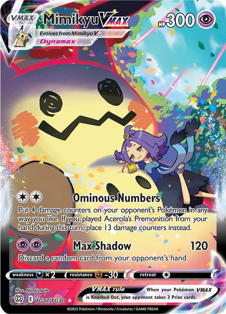 Pokemon Mimikyu VMAX TG17/TG30 Brilliant Stars
