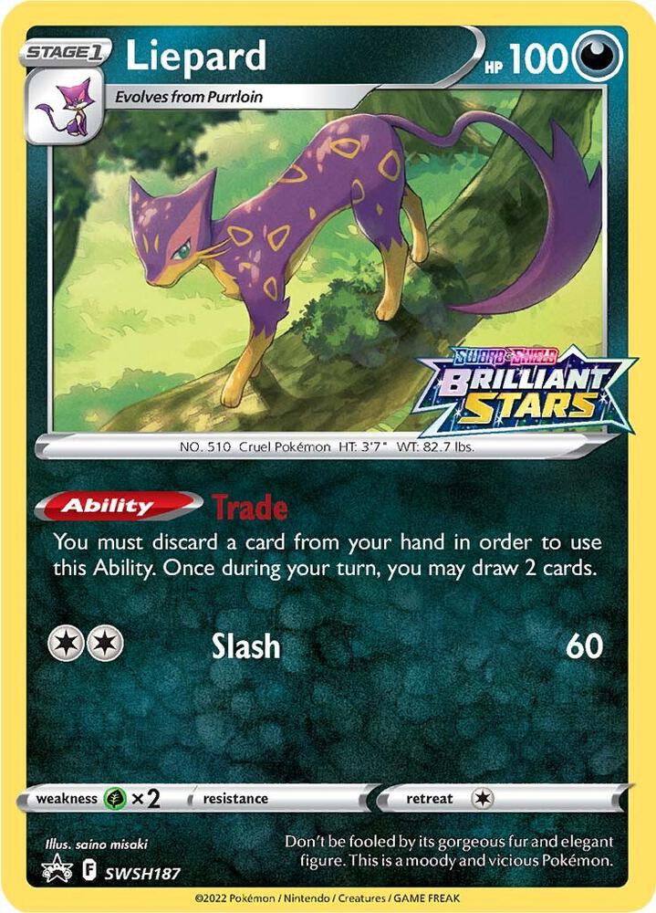 Pokemon Liepard SWSH187 SWSH Black Star Promos