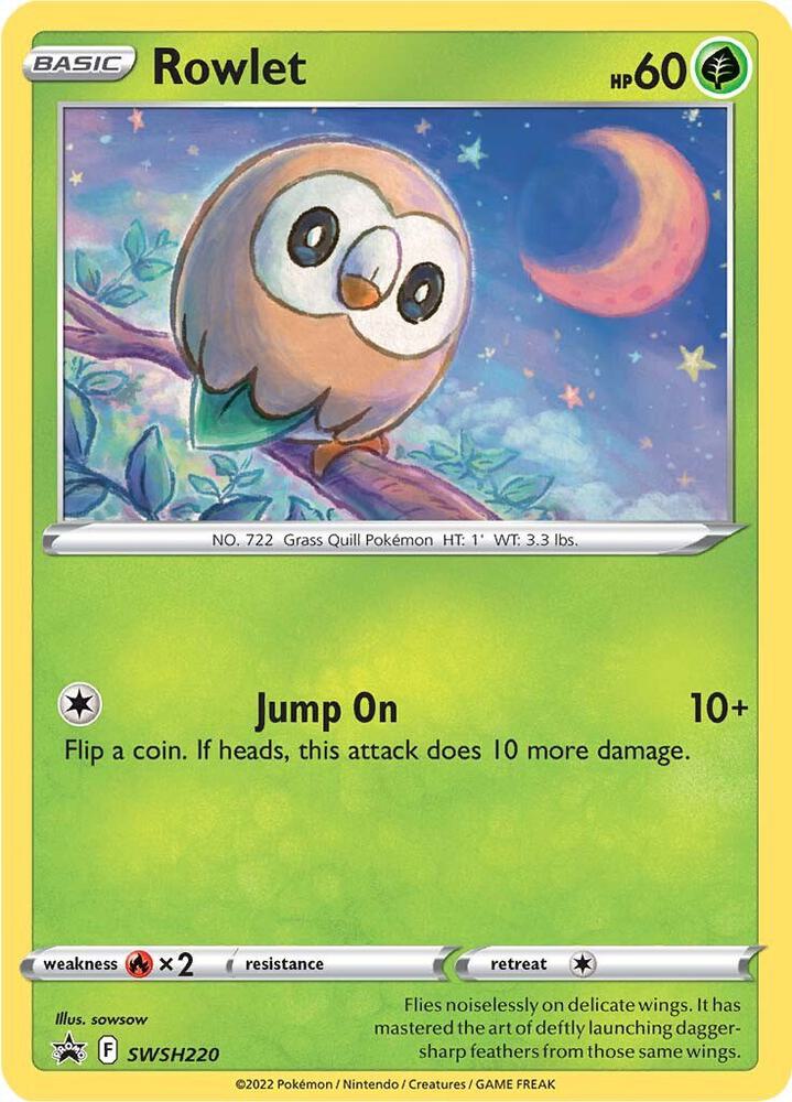 Pokemon Rowlet SWSH220 SWSH Black Star Promos