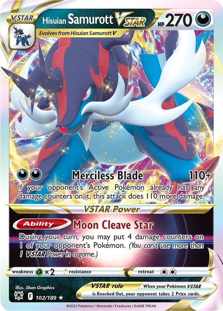 Pokemon Hisuian Samurott VSTAR 102/189 Astral Radiance
