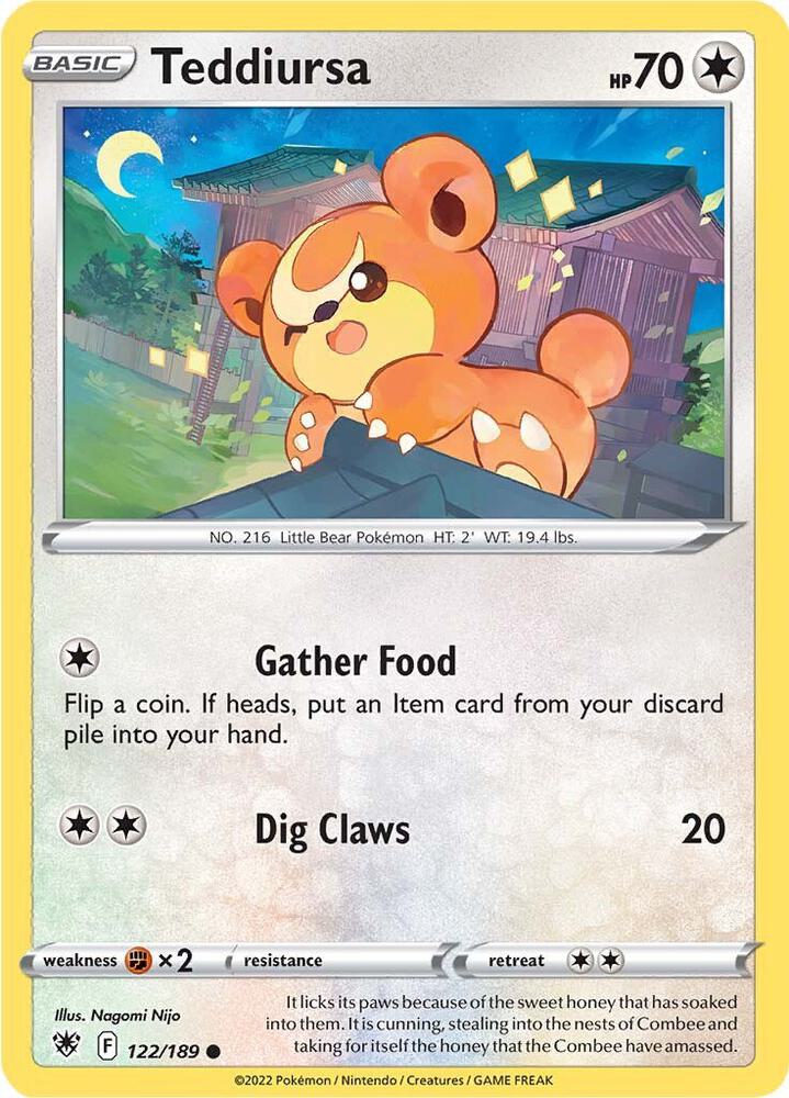 Pokemon Teddiursa 122/189 Astral Radiance