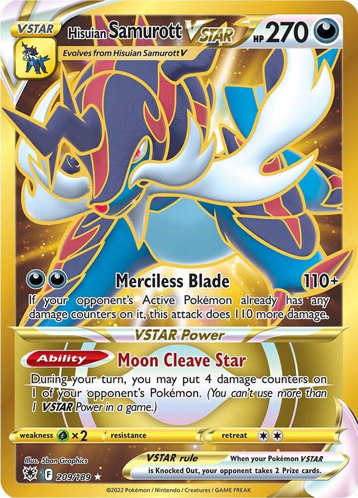 Pokemon Hisuian Samurott VSTAR 209/189 Astral Radiance