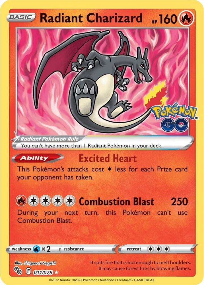 Pokemon Radiant Charizard 11/78 Pokémon GO