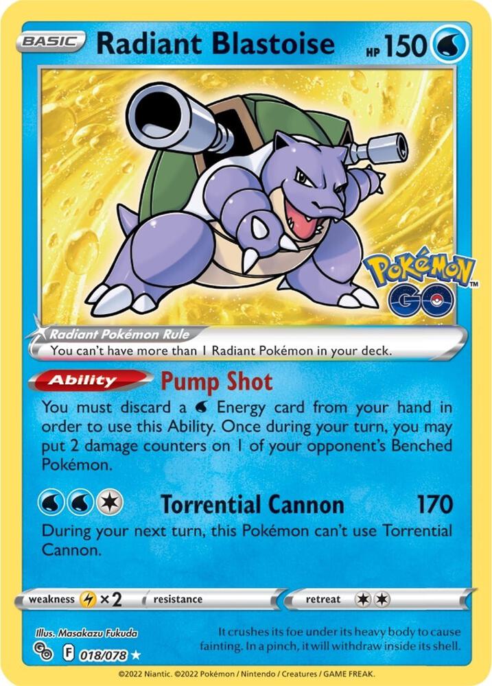 Pokemon Radiant Blastoise 18/78 Pokémon GO