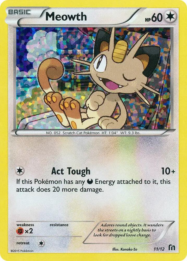 Pokemon Meowth 11/12 McDonald's Collection 2016