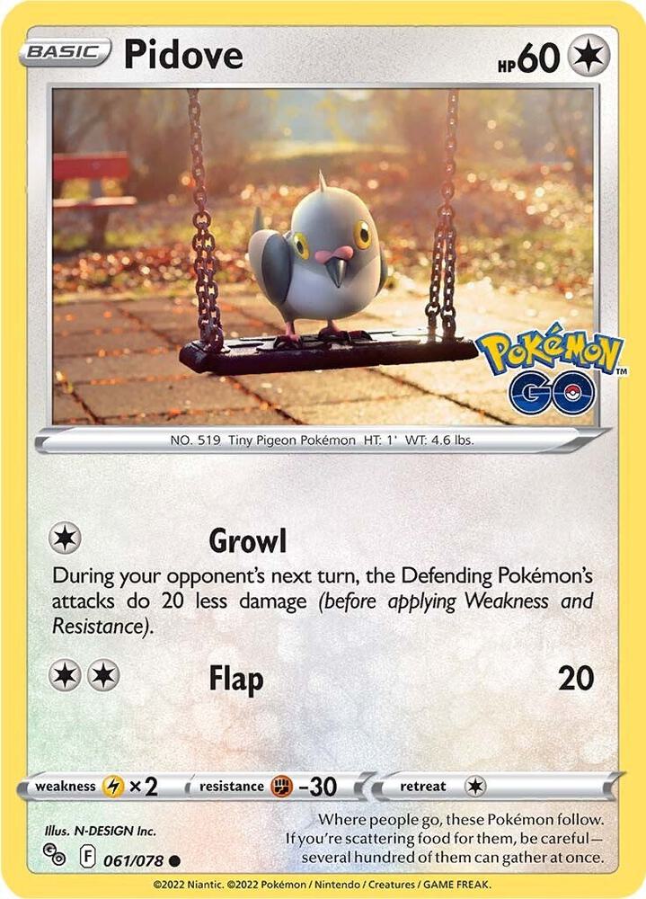 Pokemon Pidove 61/78 Pokémon GO