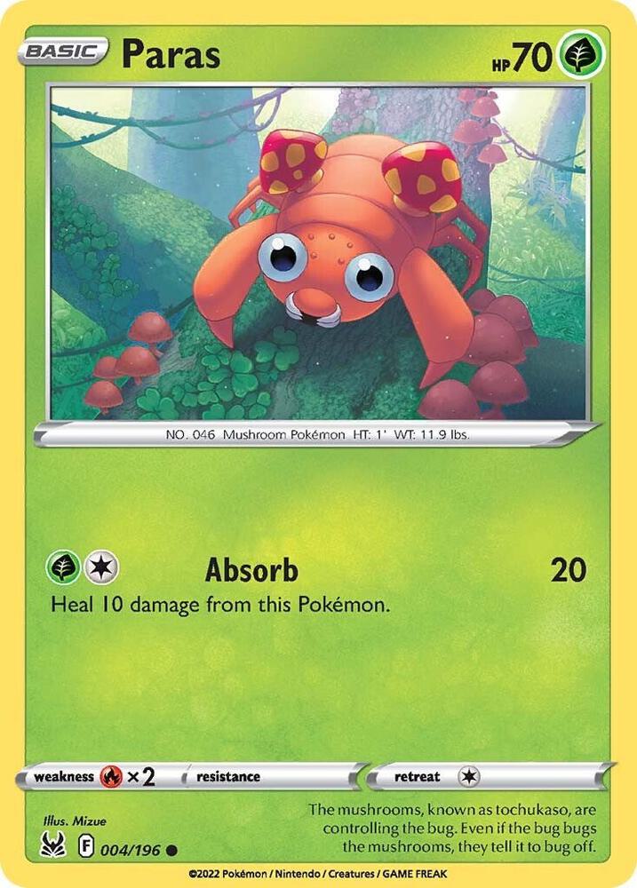 Pokemon Paras 4/196 Lost Origin