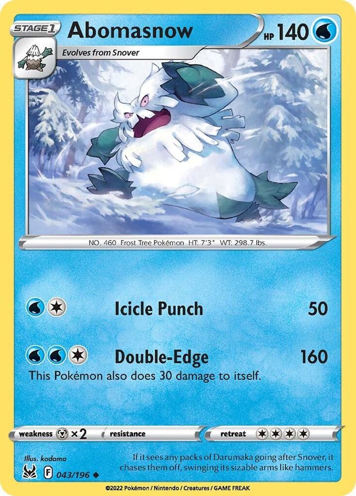 Pokemon Abomasnow 43/196 Lost Origin