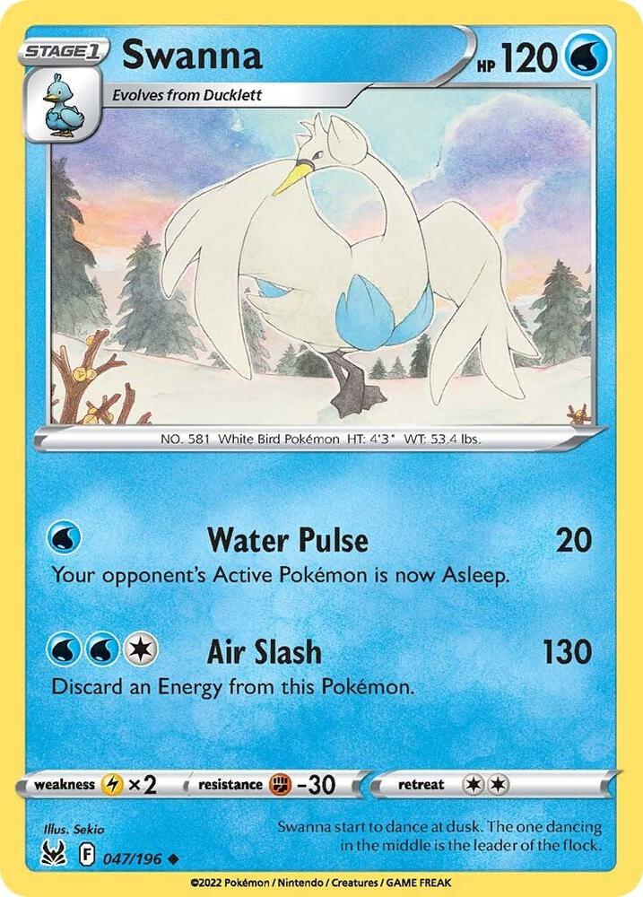 Pokemon Swanna 47/196 Lost Origin