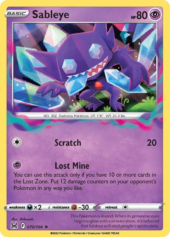 Pokemon Sableye 70/196 Lost Origin