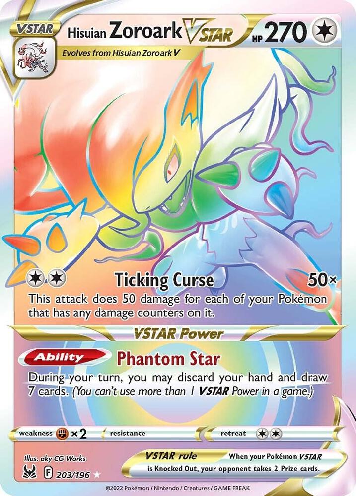 Pokemon Hisuian Zoroark VSTAR 203/196 Lost Origin