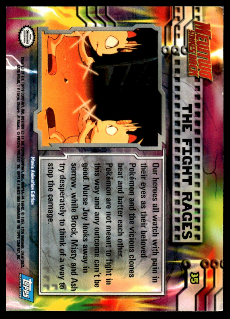 Pokemon The Fight Rages (Blue Topps Logo) #35 1999 Topps the First Movie